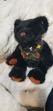 Vintage FIRST  MAIN Halloween Plush DRESSED Black BEAR MYSTIC