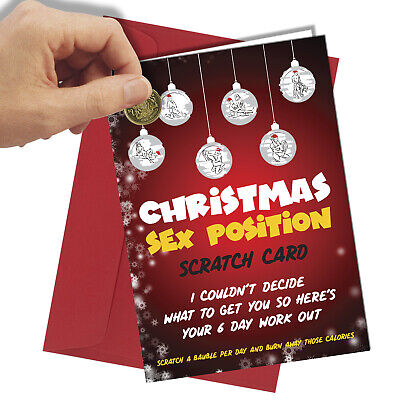 #1455 Rude CHRISTMAS CARD Funny Scratch Card Him Her Sex Position eBay