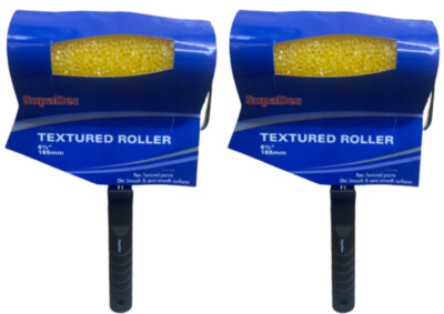 2x SupaDec Zum Selbermachen Dekorieren Strukturierte Emulsion Farbrolle & Rahmen Set 6,5 Zoll/165 mm