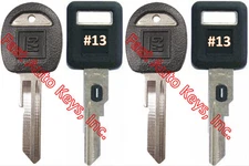NEW GM Single Sided VATS Ignition Keys #13 (PAIR) + Doors/Trunk OEM Keys (PAIR)
