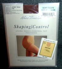 NICE TOUCH SHAPING CONTROL PANTYHOSE SIZE C Pair SOFT TAUPE