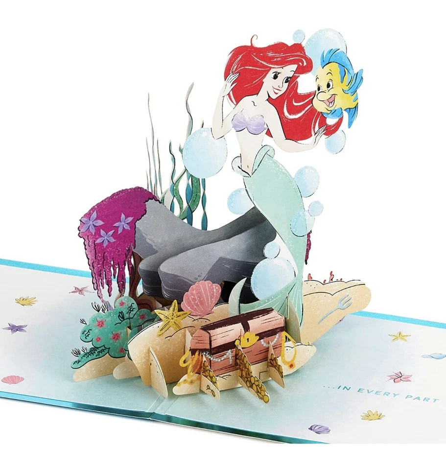 Hallmark Anytime Card Signature Wonder 3D Pop Up Disney Princess Little Mermaid - Image 2 of 4