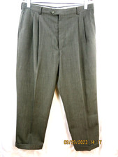CHAPS RALPH LAUREN TROUSERS SZ W 38 L 30 Polyeste/Rayon Green Men's Pants Slacks