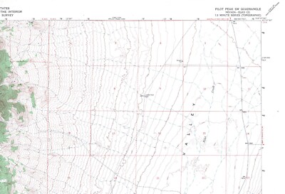 Pilot Peak SW, Nevada 1967 Vintage USGS Topo Map 7.5 Quadrangle Topographic
