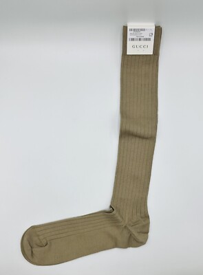 New Gucci Men's Beige Cotton Blend Long Socks L 685238 9600 | eBay