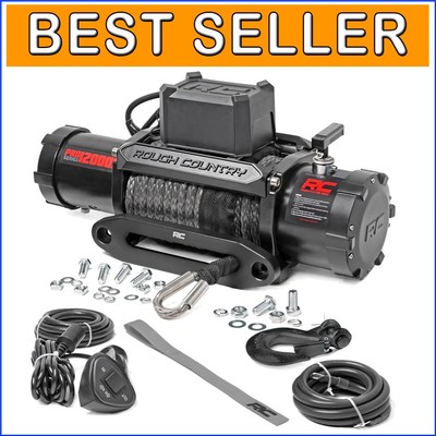 12,000LB PRO Series Electric Winch with Synthetic Rope - Reliable Off-Road Power