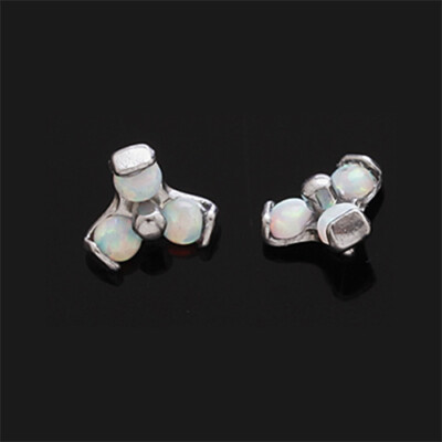Dermal Anker Aufsatz 3 Opalit Steine Weiß 5 mm Anchor Head 1,2 mm