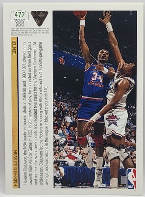 91-92 Upper Deck Hakeem Olajuwon (All-Star) HOF Subset Card