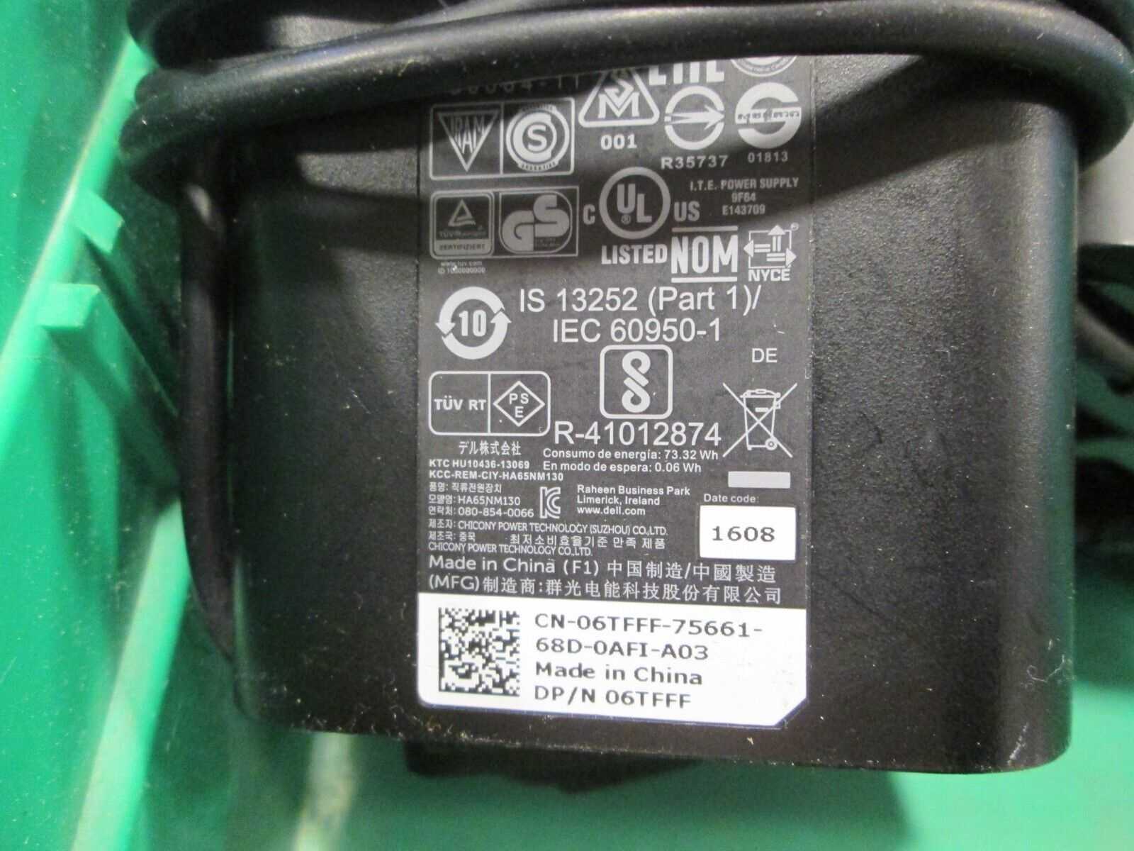 *Lot of 10* Genuine Dell 65W 19.5V 3.34A AC Power Adapters Chargers 6TFFF 7.4mm