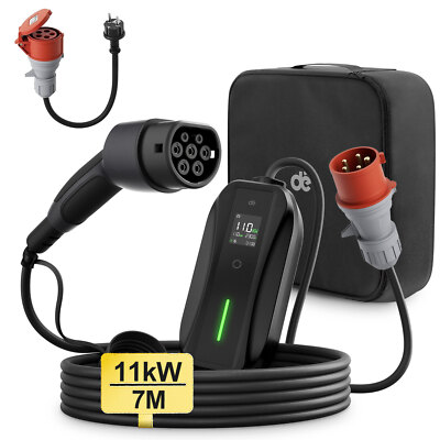 11kW Typ 2 EV Ladegerät CEE 16A Mobile Wallbox Ladestation 3Phasig SMART FORTWO
