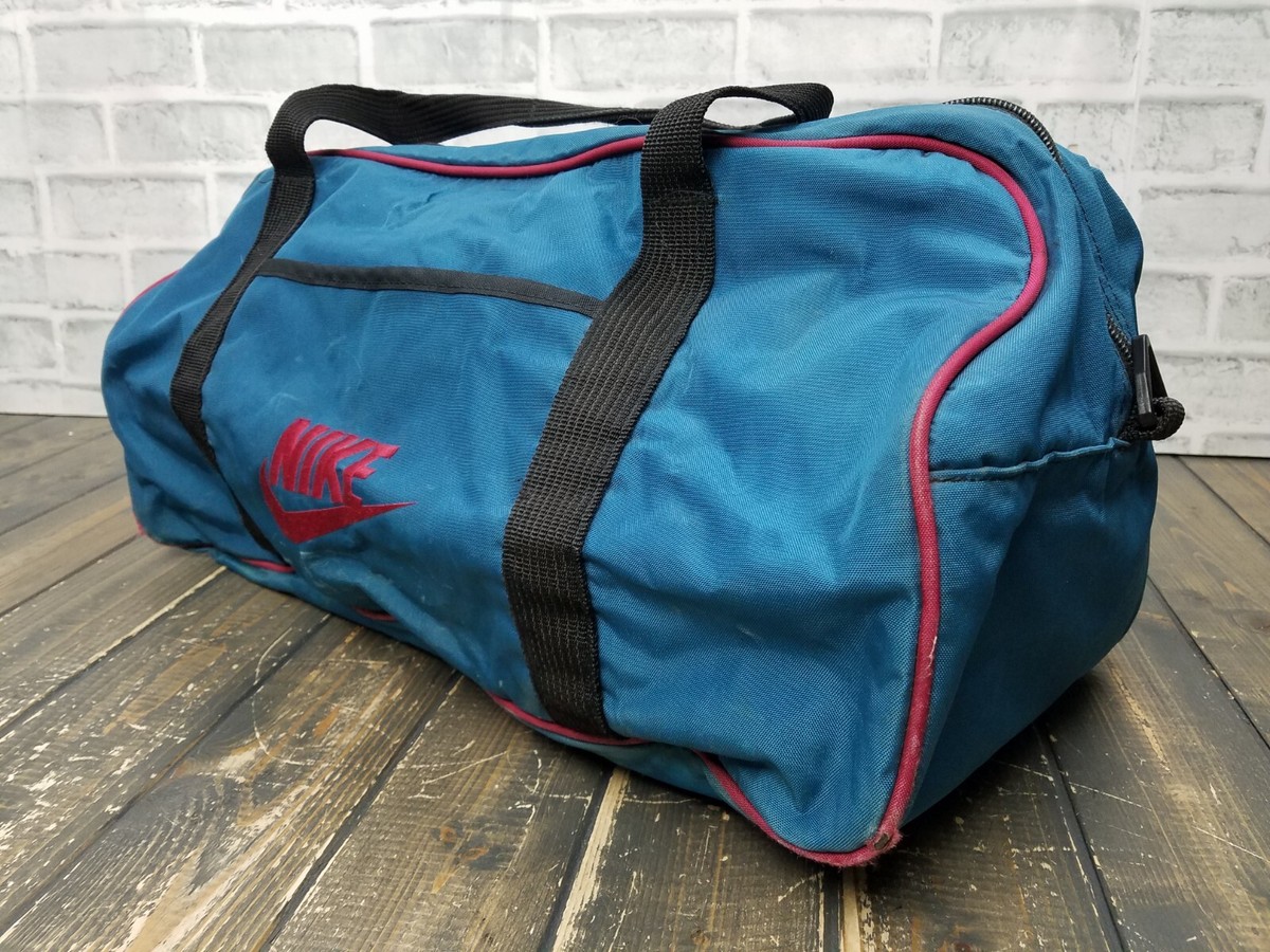 VINTAGE - 90's NIKE Duffle Gym Sports Bag SWOOSH Embroidered BLUE