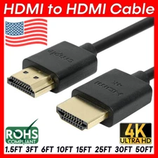 HDMI Cable Ultra Slim High-Speed HDMI 2.0 Cord 4K x 2K 3D HDTV PC Laptop Monitor