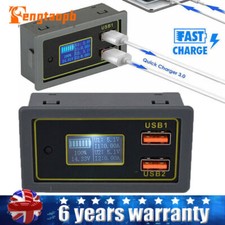 LCD DC Battery Capacity Monitor Meter 12V 24V Volt Amp for Cars RV Solar System