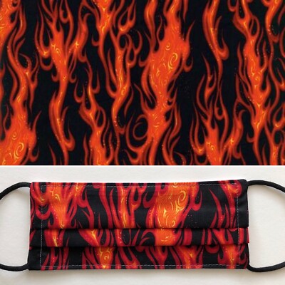 Flame Face Mask With Nose Wire & Adjustable Elastic Bands