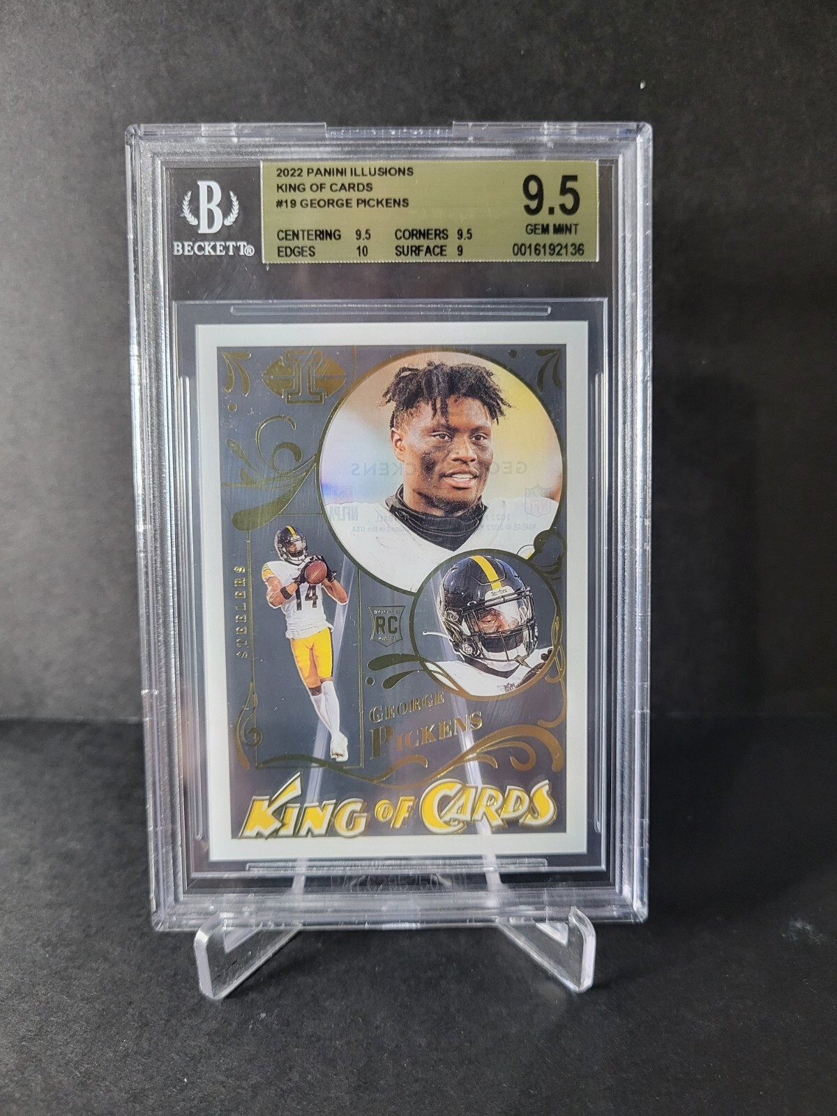 2022 Panini Illusions George Pickens King Of Cards RC KC-19 Steelers BGS 9.5 💎