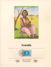Affiche Lithographie Avec Timbre Annulé Somalia 1980 Non Encadrée