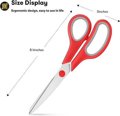8-Inch Multipurpose Scissors Bulk Pack of 3 - Ultra Sharp Blades - Picture 4 of 8