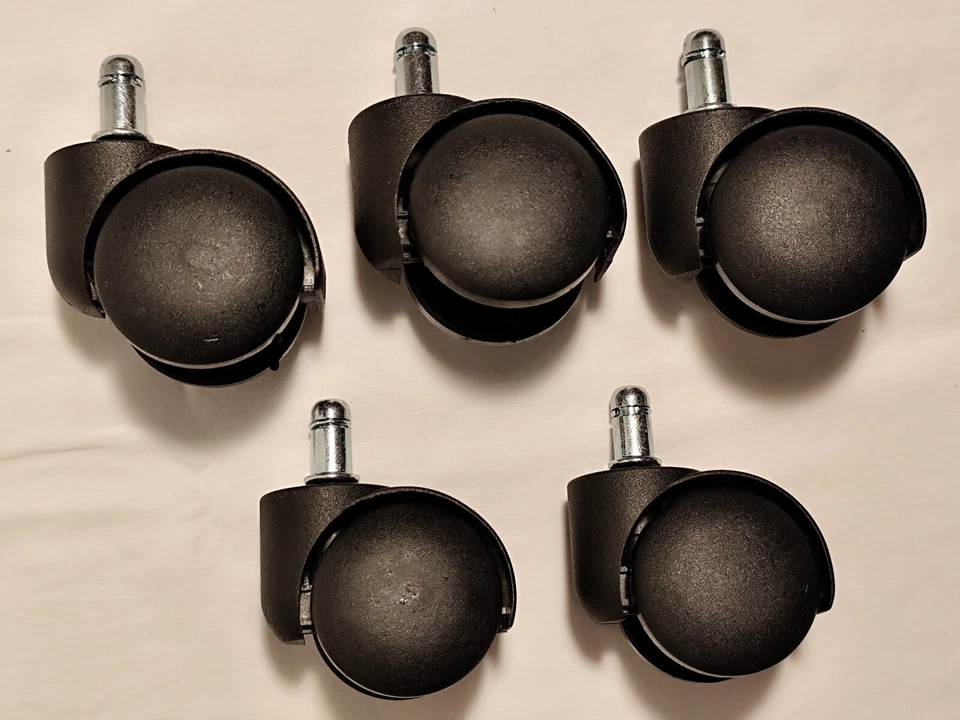 Teppichbodenrollen schwarz 5 Stck. mit 10 mm Stift