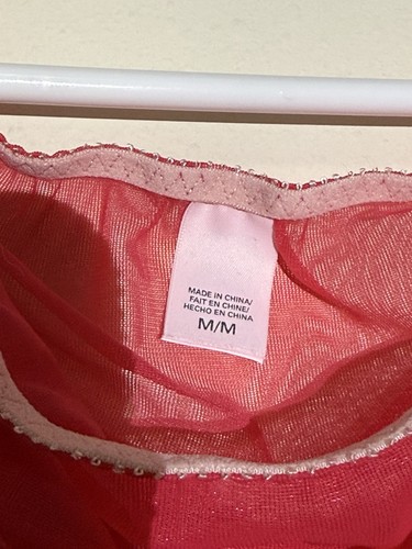 VICTORIA’S SECRET BABYDOLl HOT RED PINK 2PC MEDIUM W/ TAGS INTIMATES & SLEEPWARE - Picture 3 of 4