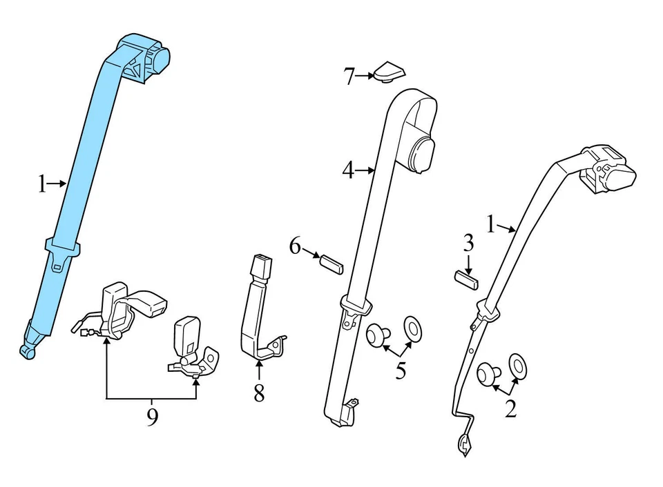 BMW 430I XDRIVE 2017-2020 - retractor de cinturón de seguridad exterior trasero 7259391 Foto 3 de 4
