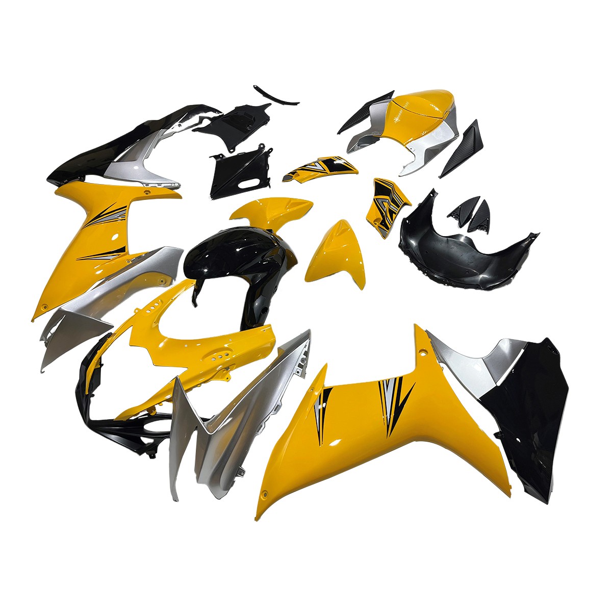 Yellow Silver Fairings for 2011-2023 Suzuki GSXR600 GSXR750 Injection Bodywork