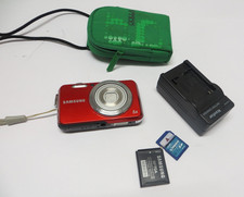 Samsung ES80 Red Digital Camera 12MP Tested Work w/SD Card Charger Battery