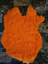 Genuine RABBIT SKIN FUR LEATHER PELT SOFT HIDE CRAFT GRADE ORANGE