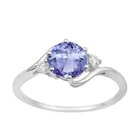 7MM Round Natural Tanzanite 925 Sterlinf Silver Three Stone Bypass Women Ring