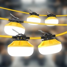 LED Construction String Lights: 50FT IP65 Waterproof ETL Certified Crawl Spac...