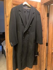 Andrew Fezza Men's 46  Long, 44" Chest, Black Cashmere blend overcoat made Italy