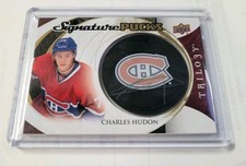 2015-16 Upper Deck Trilogy Signature Puck Primary Logos Charles Hudon Auto SP-CH