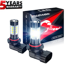 Pair For Dodge Charger 2006 - 2009 6000k 9140 White 9145 H10 Led Fog Light Bulb