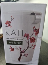 Tea Forte KATI Tea Brewing System Cherry Blossoms Ceramic Tumbler w/ Infuser...