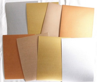 Hobbyauflösung Fotokarton Cardboard Metallic Leinenstruktur Pakete A5