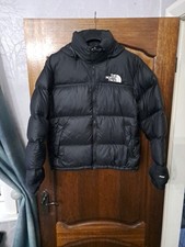 The North Face Nuptse 700 nero imbottito con cappuccio taglia S piumino nero Ptp 22"