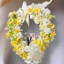 Vintage Mid Century 1950s Wedding Cake Topper Plastic 12’’ Restored