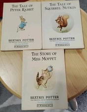 Lot 3 Beatrix Potter Books PB Vtg 1987 Peter Rabbit Squirrel Nutkin Miss Moppet