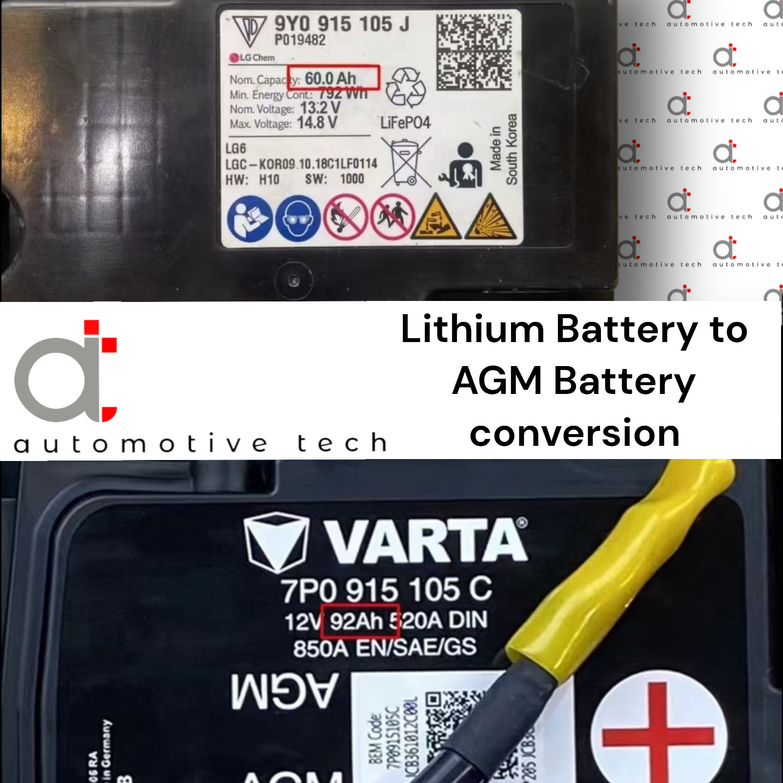 Lithium to AGM Lead Acid Car Battery Conversion Kit For Lamborghini Urus only