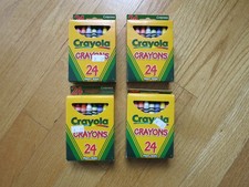 4 Packs Crayola 1999 Non-Toxic Crayons 24 Pack Vintage w/Retired Color Dandelion