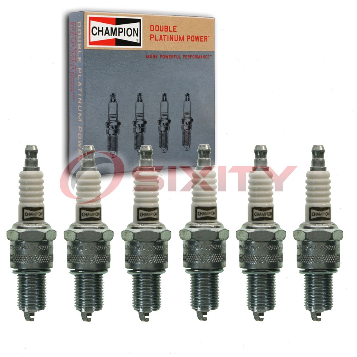 6 pc Champion Double Platinum Spark Plugs for 1963-1969 Chevrolet Impala eg