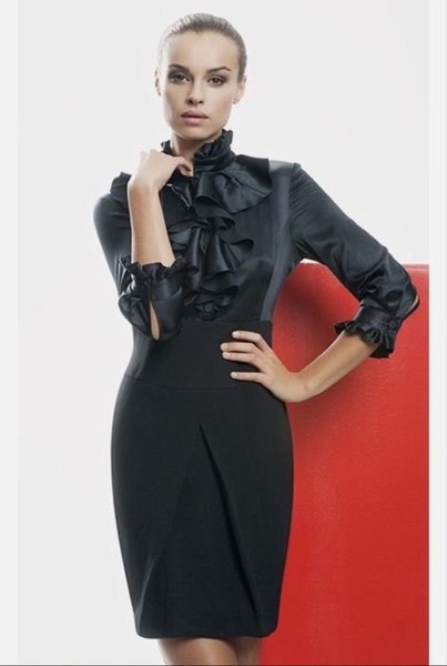 Women Emporio Armani Dress Black Silk 38