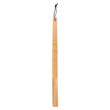 Wooden Shoe Horn 23.6" Straight Handle Shoe Helper Wood Shoehorns, Brown