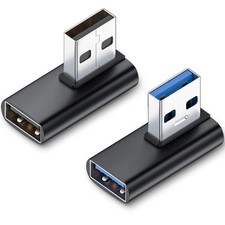 2 Pack 90 Degree USB 3.1 Adapter Right Left Angle USB A Male to Female