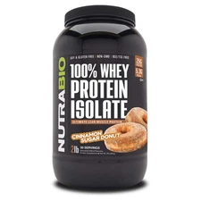 NutraBio Whey Protein Isolate 2lb  CINNAMON SUGAR DONUT FLAVOR