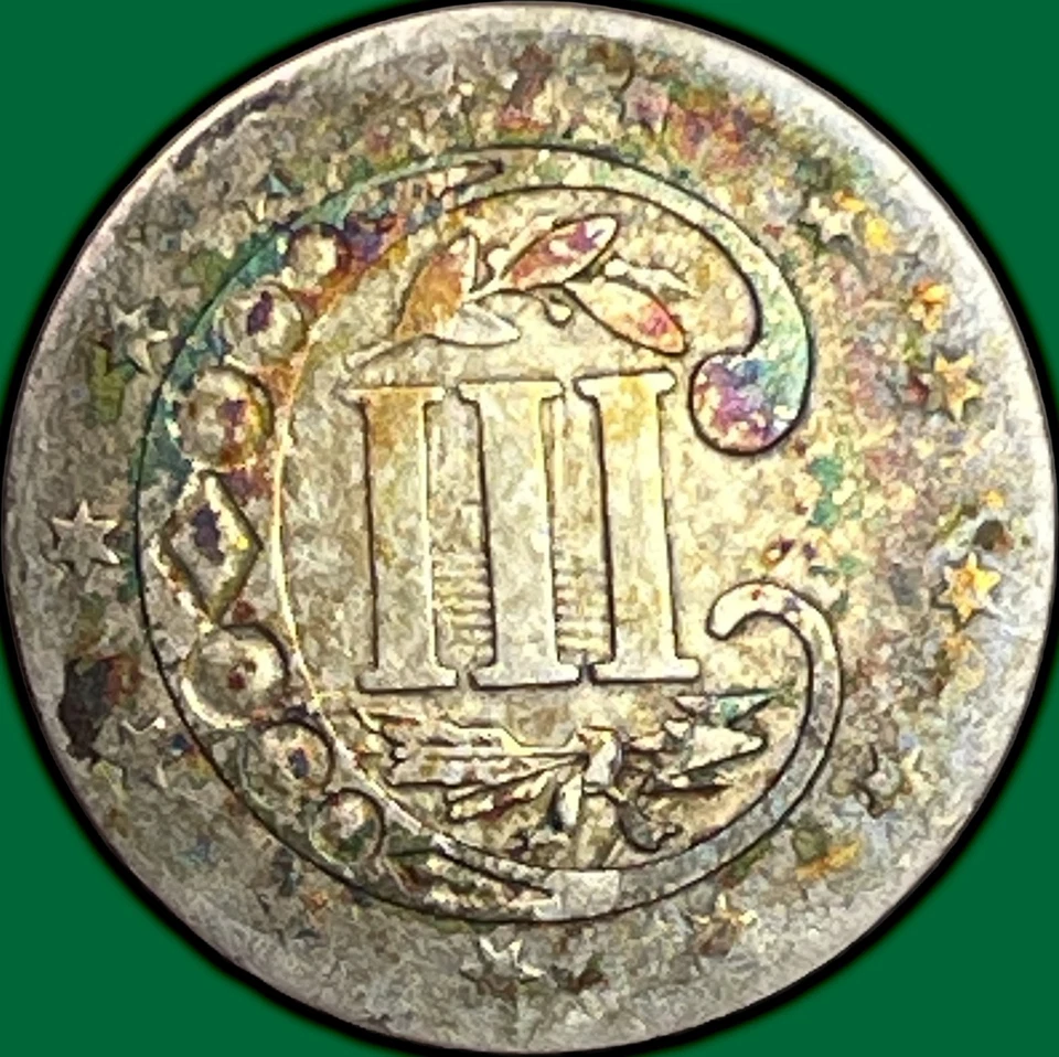 1856 Three Cent Silver Trime Almost Uncirculated AU Coin #29821 - Image 2 of 3