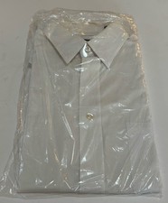 Vintage CHAPS Men’s Button Up Long Sleeve Dress Shirt, White, M, 15-15.5, 32-33