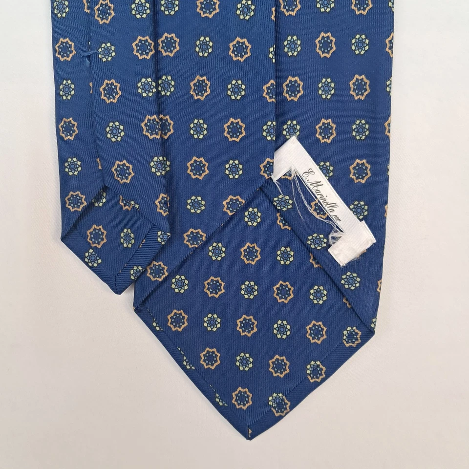 Cravatta Marinella in pura seta blu 151x9cm da uomo - Bild 2 von 4