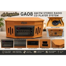 Anders Nicholson GA08 AM/FM Stereo Radio CD Player Turntable Cassette Wood Sys