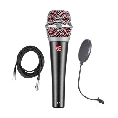 sE Electronics V7 Supercardioid Dynamic Handheld Vocal Microphone - Bundle wi...