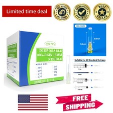 Individually Wrapped 30 Ga 1/2 Inch Needles - 100 Pack for Precise Dispensing
